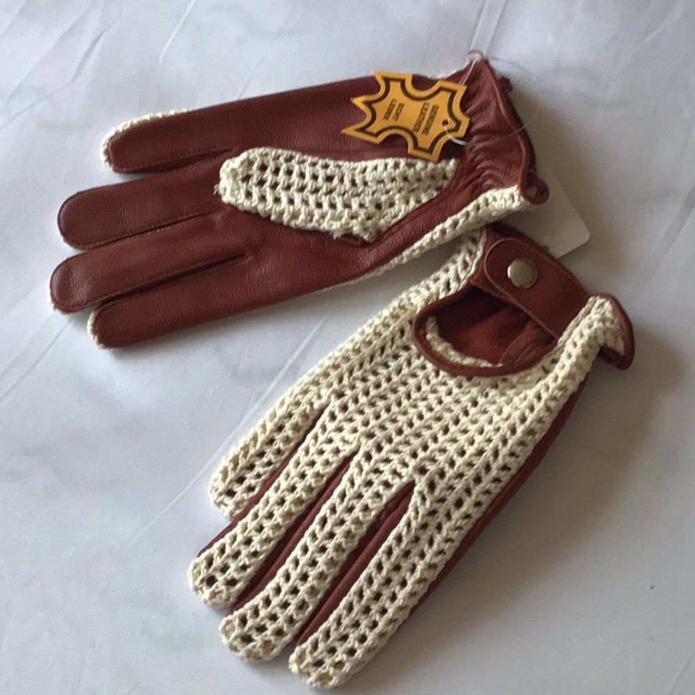 🌺 Leather& knit driving gloves.🌺Special ‼️
